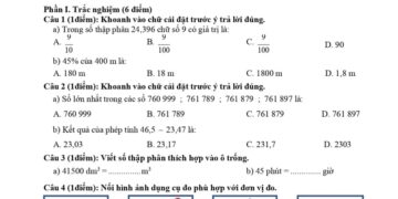 Đề thi toán cuối HK2 lớp 5 trường TH Trường Xuân 1 2025