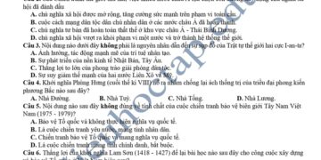 Đề thi thử lịch sử THPT tỉnh Hải Dương 2025 lần 2