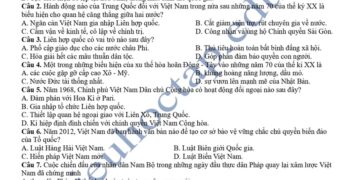 Đề thi thử tốt nghiệp môn lịch sử tỉnh Hậu Giang 2025 lần 1