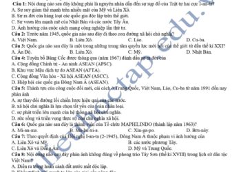 Đề thi khảo sát lớp 12 môn sử tỉnh Phú Thọ 2025 lần 2