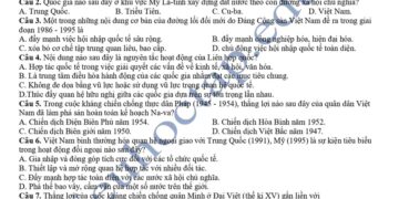 Đề thi thử tốt nghiệp môn sử tỉnh Cao Bằng 2025 có đáp án