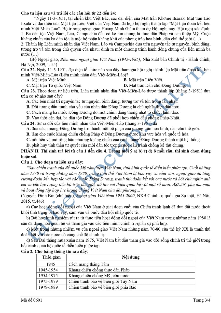 Đề thi thử lịch sử THPTQG 2025 tỉnh Nghệ An lần 1 3