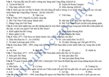 Đề thi thử tốt nghiệp môn sử tỉnh Sóc Trăng 2025 có đáp án
