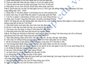 Đề thi thử lịch sử tỉnh Sơn Lan 2025 lần thứ 1 có đáp án