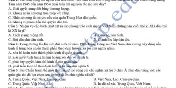 Đề thi khảo sát môn sử tỉnh Thái Bình 2025 có đáp án