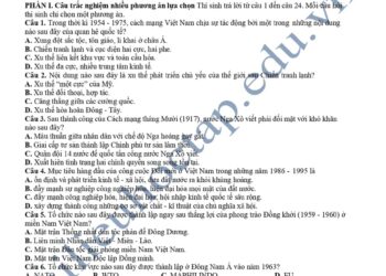 Đề thi thử tốt nghiệp môn sử tỉnh Bắc Kạn 2025 có đáp án