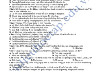 Đề thi thử tốt nghiệp môn sử 2025 tỉnh Hà Tĩnh lần 2