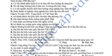 Đề thi thử tốt nghiệp môn sử 2025 tỉnh Hà Tĩnh lần 2