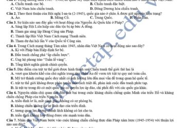 Đề thi khảo sát lớp 12 môn sử Hải Phòng 2025 có đáp án