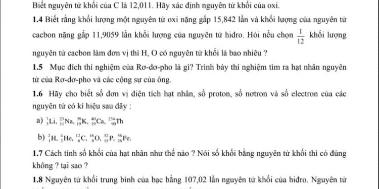 Các dạng bài tập hoá học lớp 10 học kì 1 và 2 chương trình mới file PDF