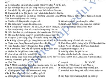 Đề thi thử tốt nghiệp môn sử 2025 chuyên Hà Tĩnh - chuyên Phan Bội Châu