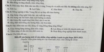Đề thi khảo sát môn địa lí tỉnh Thái Bình 2025 có đáp án