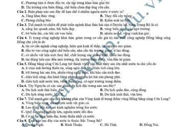 Đề thi thử tốt nghiệp môn địa lí tỉnh Nghệ An 2025 lần 1