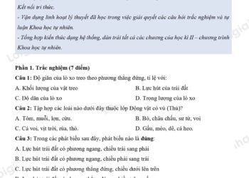 Đề thi khoa học tự nhiên lớp 6 học kì 2 đề số 1 có đáp án