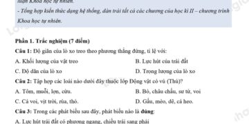 Đề thi khoa học tự nhiên lớp 6 học kì 2 đề số 1 có đáp án