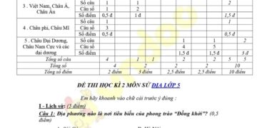 30 đề thi lịch sử và địa lí lớp 5 học kì 2 có đáp án 2025