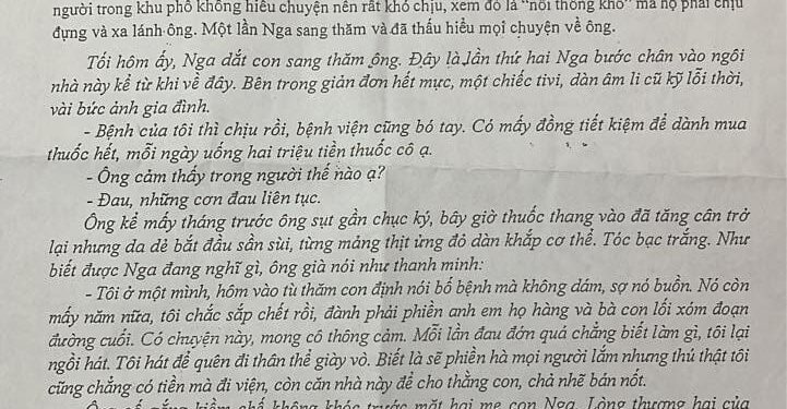 Đề thi khảo sát môn văn tỉnh Thanh Hoá 2025 lần 2