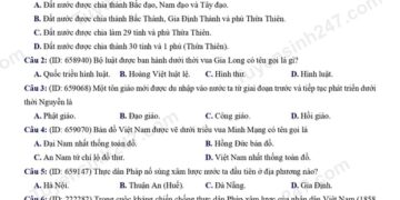 Đề thi lịch sử và địa lí lớp 8 HK2 đề số 1