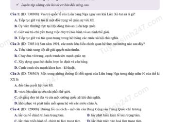 Đề ôn thi lịch sử và địa lí cuối HK2 lớp 9 đề số 1