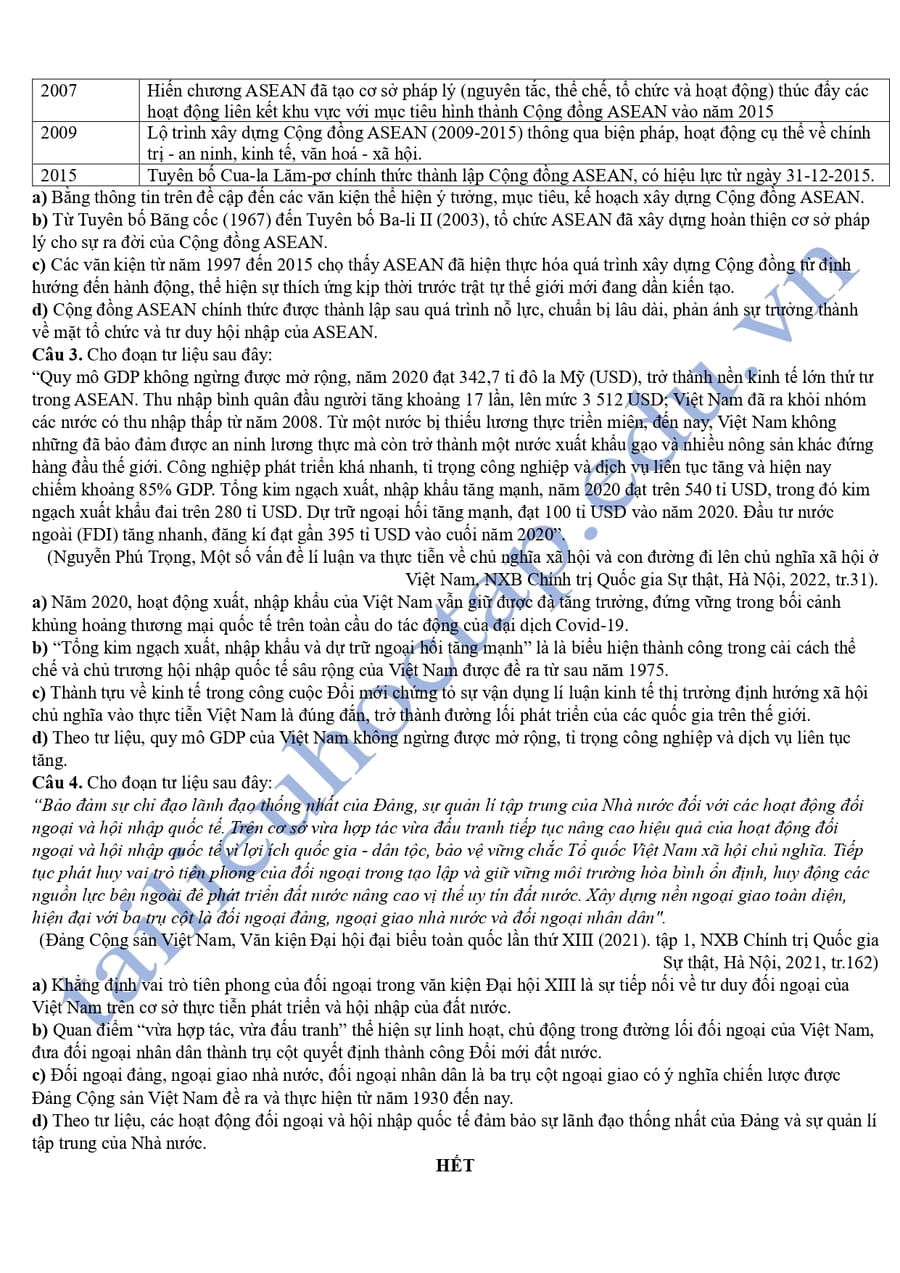 Đề thi thử tốt môn sử tỉnh Nghệ An 2025 lần 2 4