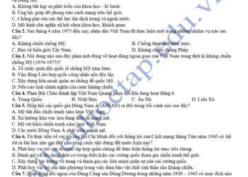 Đề thi thử tốt nghiệp môn sử tỉnh An Giang 2025 có đáp án