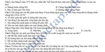 Đề thi thử tốt nghiệp môn sử tỉnh An Giang 2025 có đáp án