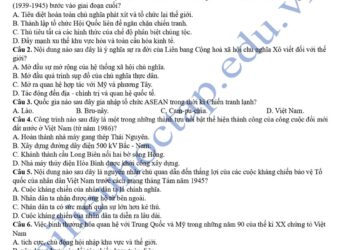 Đề thi thử tốt nghiệp môn lịch sử tỉnh Bắc Giang 2025 lần 2