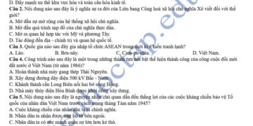 Đề thi thử tốt nghiệp môn lịch sử tỉnh Bắc Giang 2025 lần 2