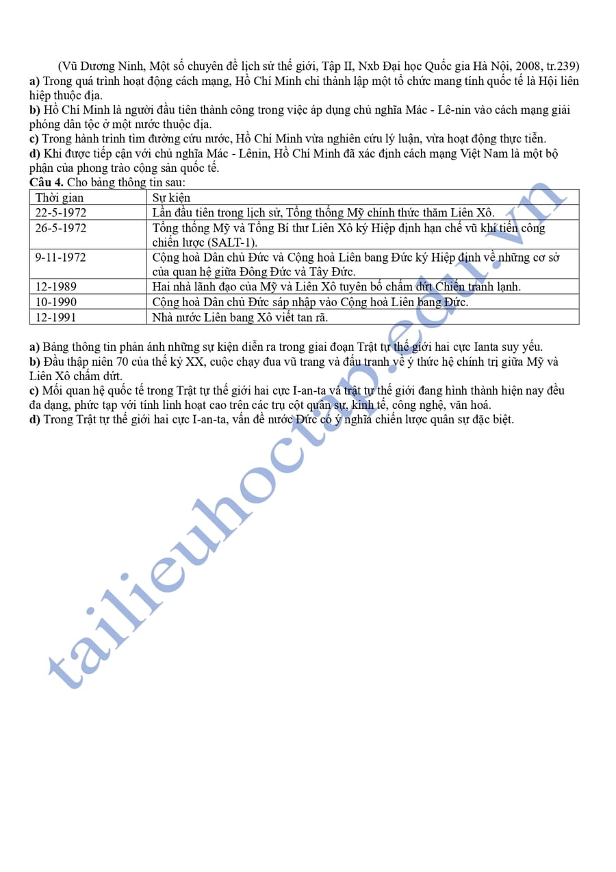 Đề thi thử tốt nghiệp môn lịch sử tỉnh Bắc Ninh 2025 4