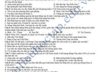 Đề thi thử tốt nghiệp môn sử tỉnh Gia Lai 2025 có đáp án