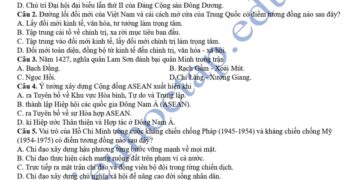 Đề thi thử tốt nghiệp môn lịch sử Hà Tĩnh 2025 lần 3 mã 0604