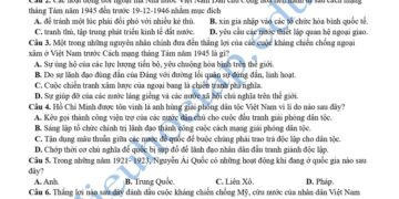 Đề thi thử tốt nghiệp môn sử Hải Phòng 2025 lần 2