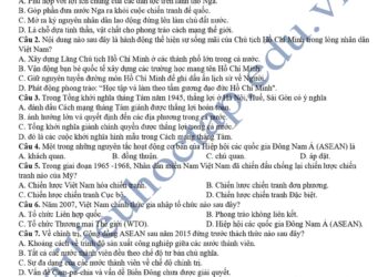 Đề thi thử tốt nghiệp môn sử tỉnh Hoà Bình 2025 lần 2