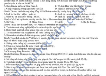 Đề thi thử tốt nghiệp môn sử tỉnh Hưng Yên 2025 có đáp án