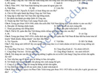 Đề thi thử tốt nghiệp môn lịch sử Kiên Giang 2025 có đáp án