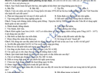 Đề thi thử lịch sử THPTQG tỉnh Quảng Ninh 2025 có đáp án