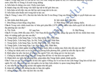 Đề thi khảo sát môn lịch sử Thái Bình 2025 lần 2 có đáp án