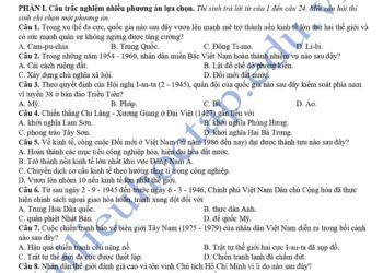 Đề thi thử tốt nghiệp môn sử tỉnh Thái Nguyên 2025 lần 2