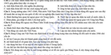 Đề thi thử tốt nghiệp môn sử tỉnh Tiền Giang 2025 có đáp án