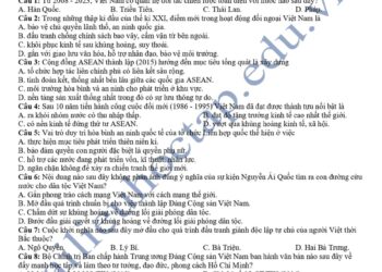 Đề kiểm tra HK2 lớp 12 môn sử tỉnh Hà Nam 2025 có đáp án