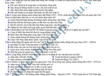 Đề thi thử môn sử liên trường THPT Hà Nội 2025 có đáp án