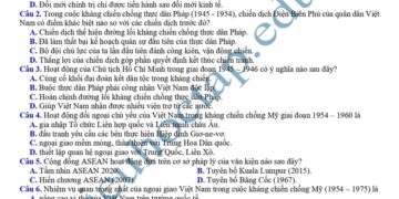 Đề thi thử môn sử liên trường THPT Hà Nội 2025 có đáp án