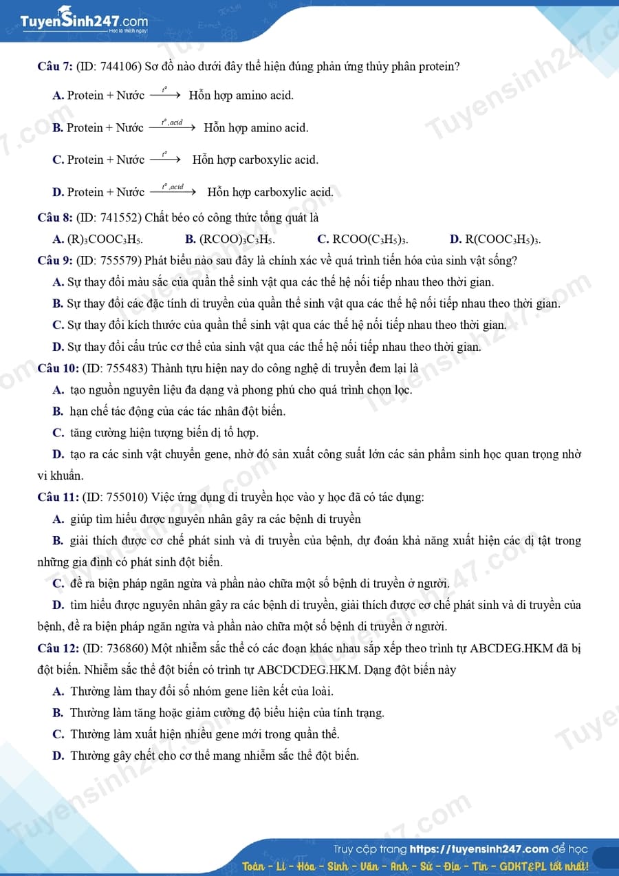 Bộ đề thi khoa học tự nhiên lớp 9 học kì 2 Cánh Diều 2