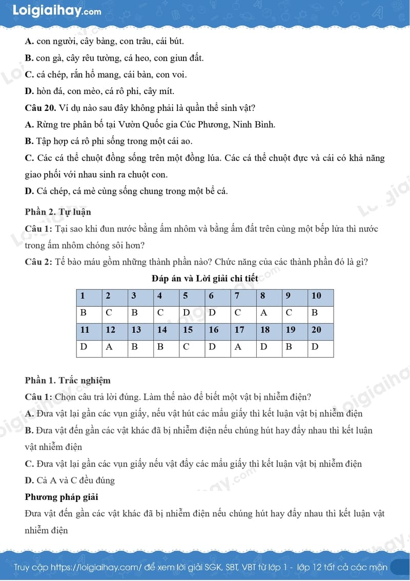 Đề thi khoa học tự nhiên lớp 8 học kì 2 Kết Nối Tri Thức 5