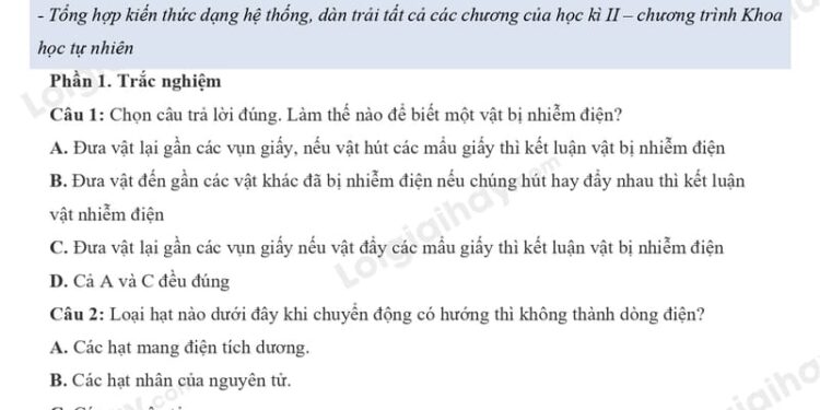 5 Đề thi khoa học tự nhiên lớp 8 học kì 2 Kết Nối Tri Thức