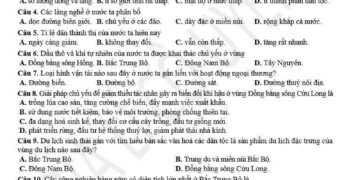 Đề thi thử tốt nghiệp môn địa Hà Tĩnh 2025 lần 2 có đáp án