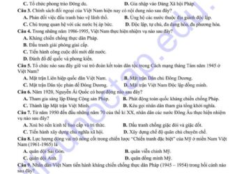 Đề thi thử tốt nghiệp môn lịch sử Hậu Giang 2025 lần 2