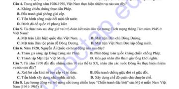 Đề thi thử tốt nghiệp môn lịch sử Hậu Giang 2025 lần 2