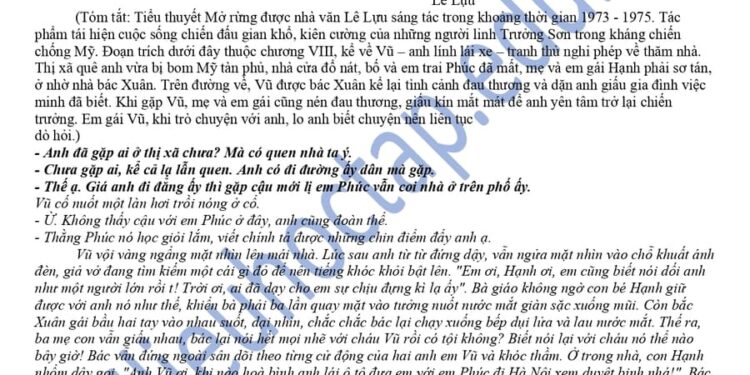 Đề thi thử tốt nghiệp môn văn tỉnh Hoà Bình 2025 lần 2