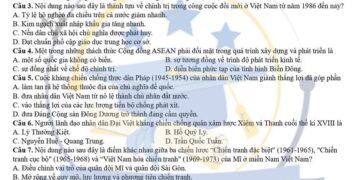 Đề thi thử tốt nghiệp môn sử chuyên Phan Bội Châu 2025 lần 2